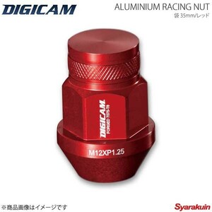 DIGICAM アルミレーシングナット 袋タイプ P1.25 19HEX 35mm RED 20本入 インプレッサWRX STI GRB/GRF/GVB H19/10-H26/8 AN6F3512RE-DC