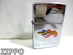 X5A019◆本物◆ ジッポー ZIPPO 鏡面シルバー 星条旗 XIII 1997年製 オイルライター