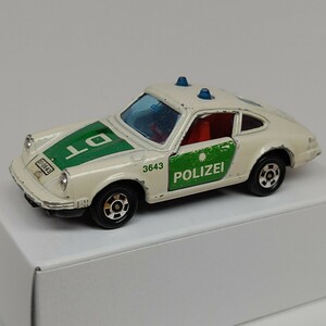 No.F16-1-? 世界のポリスカーセット特注 トミカ ポルシェ 911S ポリスカー 1/61 日本製 ルース 当時物 白 緑印刷 青色窓