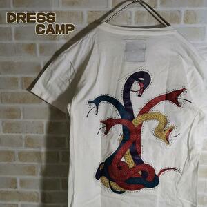 DRESSCAMP ドレスキャンプ Tシャツ 半袖 白 ヘビ