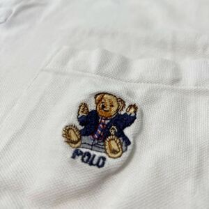 90s USA製 POLO BEAR ポロベアー POLO by Ralph Lauren ワンポイント 刺繍 ビンテージ ポロシャツ 半袖シャツ