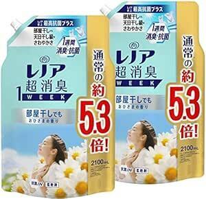 【まとめ買い】 【大容量】 レノア 超消臭 1WEEK 柔軟剤 部屋干し 花とおひさまの香り 詰め替え 2100mL × 2個