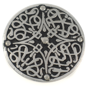 UK1450◆【BRITISH MUSEUM PEWTER MADE IN ENGLAND】◆ ラウンド ケルト模様 彫刻 ピューター製 英国 ◆ ヴィンテージブローチ ◆