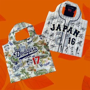 非売品　ドジャース　大谷翔平　サインプリントWBC2023日本代表ユニフォームデザイン&アロハデザインエコバッグ　セット