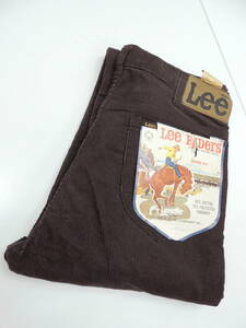 70S 80S VINTAGE デッドストック 新品 リー LEE RIDERS 香港製 200 ストレート コーデュロイ パンツ W32 42TALON ジッパー ダークブラウン