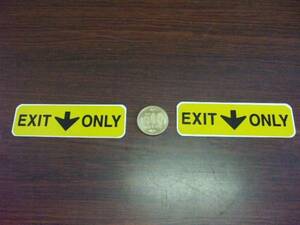 USミニ標識ブリキ製「EXIT ONLY」（２枚セット）屋外可・送料無料