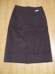 （10）DES PRES★人工皮革紫系スカート★0（日本サイズXS相当）トゥモローランド