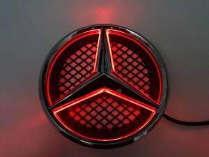 メルセデスベンツ　グリル　スターマーク　エンブレム　ＬＥＤ　（赤　レッド）　Ｗ２０５　Ｃクラス