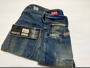 限定 日本製 おまけ付 エドウィン オニツカタイガー デニム パンツ ダメージ加工 OnitsukaTiger EDWIN アシックス denim ジーンズ ブルー