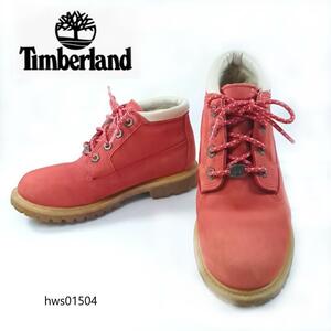 Timberland ワークブーツ ヌバック 22.5cm レッド レディース ティンバーランド レディース レースアップ hws01504