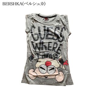 Tシャツ 一分袖 レディース カットソーBershkaトップス2021GL新品S