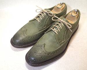 【送料無料】3997■Allen Edmonds/アレンエドモンズ/Boardwalk■使用極少/USA製ウイングチップ/グッドイヤーウエルト/グリーン/28cm■