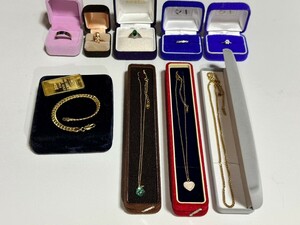 ネックレス 指輪 アクセサリー 整理品 まとめ 遺品整理 ヴィンテージ ネックレスチェーン リング