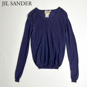 JIL SANDER ジルサンダー ニット　セータカシミヤ　シルク　34 Vネック　トップス レディース