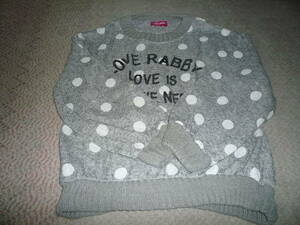 LOVE RABBY　グレー×白ドット　セーター　150センチ