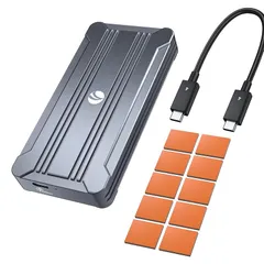 VCOM 40Gbps M.2 SSD 外付けケース USB4.0 NVME専用 M.2 SSDケース Thunderbolt 3/4 USB4/3.2/3.1/3.0/2.0 ポータブル アルミニウム製 高放熱 2280 M&B+M-Key ケースサイズをサ