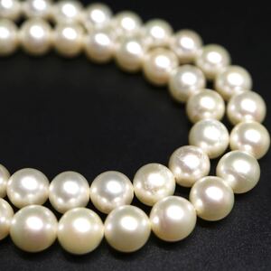 1円〜!!●アコヤ本真珠ネックレス●J 約29.9g 約37.0cm 約7.5mm珠 pearl necklace jewelry パール BJ1/DB0 B210