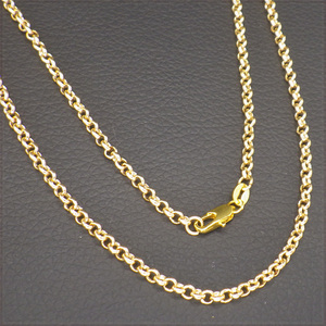 [NECKLACE] 18K Gold Filled Circle Chain ラウンド サークル 丸アズキ チェーン ローズ ゴールド ネックレス 3x550mm (8g) 【送料無料】