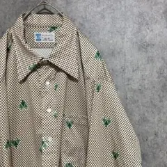 70s vintage 長袖　柄シャツ　メンズ　古着　個性派　古着　菅田将暉