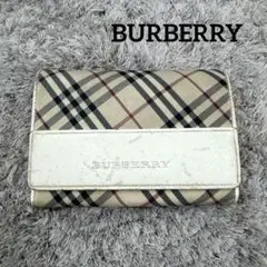 BURBERRY バーバリー ノバチェック 二つ折り財布 レザー L字ファスナー