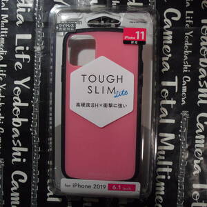 ELECOM iPhone 11 TOUGH SLIM LITE ピンク 側面弾力性のあるTPU素材,背面高硬度8Hのポリカーボネート素材 ワイヤレス充電 ストラップホール