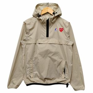 PLAY COMME DES GARCONS ギャルソン K-WAY ケーウェイ ナイロン プルオーバー ジャケット アノラック ベージュ サイズXS 正規品 / 34625