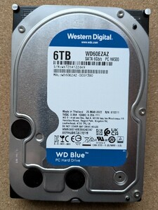 1) ハードディスク 6TB 3.5-Inch / WD Blue WD60EZAZ SATA 6G 5400rpm 256MB / Western Digital ウエスタンデジタル / WX72DA12Z6KR