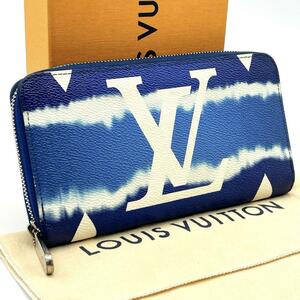 未使用級◆限定モデル◆LOUIS VUITTON ルイヴィトン ジッピーウォレット LVエスカル RFID搭載 ロングウォレット 長財布 メンズ ブルー