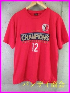 【送料300円可】2260s21◆希少です◆ジェイリーグ◆鹿島アントラーズ Antlers 半袖ユニフォーム Tシャツ L/グランドコート/jリーグ