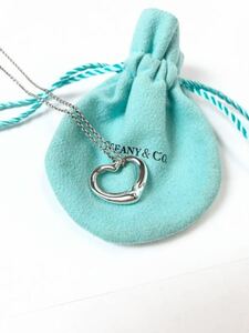 (D) TIFFANY&Co. ティファニー オープンハート ネックレス シルバー ハ③