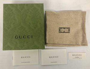 美品 グッチ GUCCI グリーン 空箱 BOX ボックス 現行品 財布 アクセサリー用 布袋 保存袋 12.2×14.2×5cm