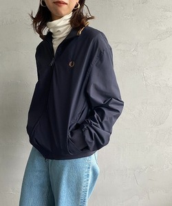 「FRED PERRY」 ナイロンブルゾン L ネイビー レディース