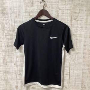 A288◇NIKE | ナイキ　半袖　Ｔシャツ　ドライ　ネイビー　キッズ　ブラック×ホワイト　サイズL