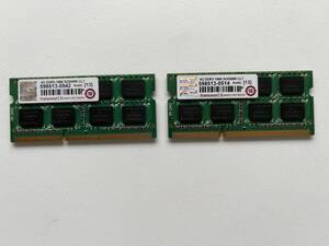 TRANSCEND PC3-1066 4GB DDR3 LAPTOP RAM×2枚ノートパソコン用メモリ