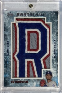 【1/1枚限定】ダルビッシュ有実使用特大レターパッチ 2015 Topps Update Game-used Jumbo Letter Patch R