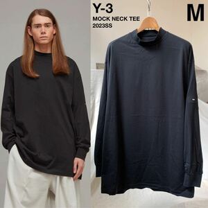 新品 2023SS Y-3 ワイスリー MOCK NECK TEE モックネック 長袖 Tシャツ M 定2.14万 黒 ブラック H44787 メンズ Y3 カットソー 送料無料