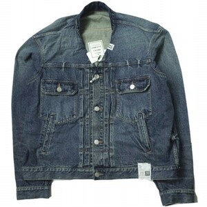 新品 MAISON MIHARA YASUHIRO x ROYAL FLASH 23SS NO COLLAR DENIM JACKET 2nd TYPE リメイクデニムジャケット 48 Indigo Gジャン mc68513