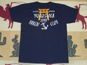 23 東洋 バズリクソンズ BR79132 128 ネイビー L 半袖 ポケット Tシャツ YOKOSUKA BANZAI CLUB