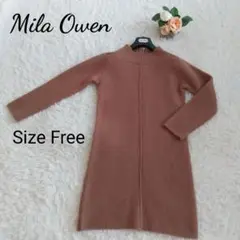 美品　Mila Owen 　スタンドネックニットワンピース　羊毛100%