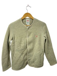 DANTON◆FLEECE COLLARLESS JACKET/フリースジャケット/34/ポリエステル/BEG/JD-8911