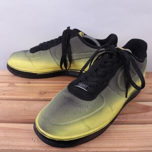 z5825 ナイキ ルナ フォース1 US10 28.0cm/黄 イエロー 黒 ブラック系 NIKE LUNAR FORCE1 LOW メンズ スニーカー 中古