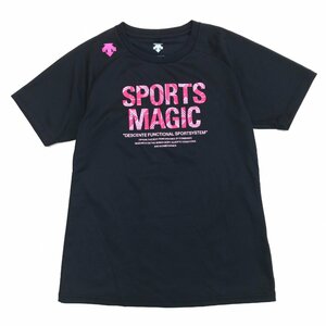 美品 DESCENTE デサント スポーツマジック 吸水速乾 ドライ プラクティスシャツ O(XL) 黒 Tシャツ バレーボール LL 2L ゆったり 大きい