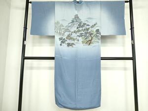 平和屋着物■男性　長襦袢　袷　人物風景文　暈し染め　正絹　逸品　DAAI8956az