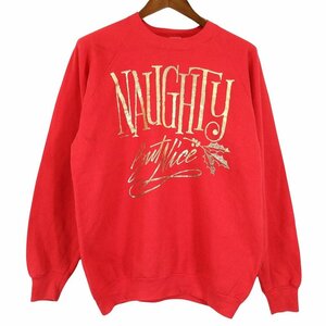 SALE// 80年代 USA製 FRUIT OF THE LOOM フルーツオブザルーム NAUGHTY But Nice ラグラン スウェット レッド (メンズ XL) O5764