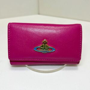 ☆良品☆ ◆Vivienne Westwood ヴィヴィアン ウエストウッド　キーケース ６連◆　オーブロゴ　ナッパレザー　ピンク系 【USED】0917