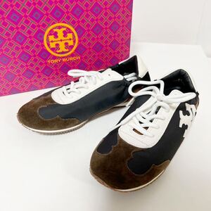 TORY BURCH トリーバーチ トリーロゴスニーカー 75098 ナイロン カーブレザー 6M 未使用