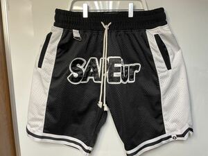 ♪●SAPEur サプール UofS Uniform Basket Shorts Chicago ユニフォーム バスケット ショーツ シカゴ ゲーム パンツ XL ブラック 黒 