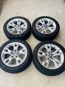 【中古品】【4本セット】【送料着払】 BMW X1 X-1 E84 純正 アルミ 17X7.5J(34)5-120 + BRIDGESTONE VRX3 225/50R17 94Q