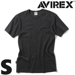 AVIREX 半袖 クルーネック Tシャツ Sサイズ チャコール / アヴィレックス アビレックス 新品 DAILY RIB S/S リブ 丸首 デイリーウェア