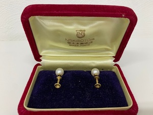 MIKIMOTO ミキモト イヤリング パール K14 ケース付き 【中古】 GIY48477